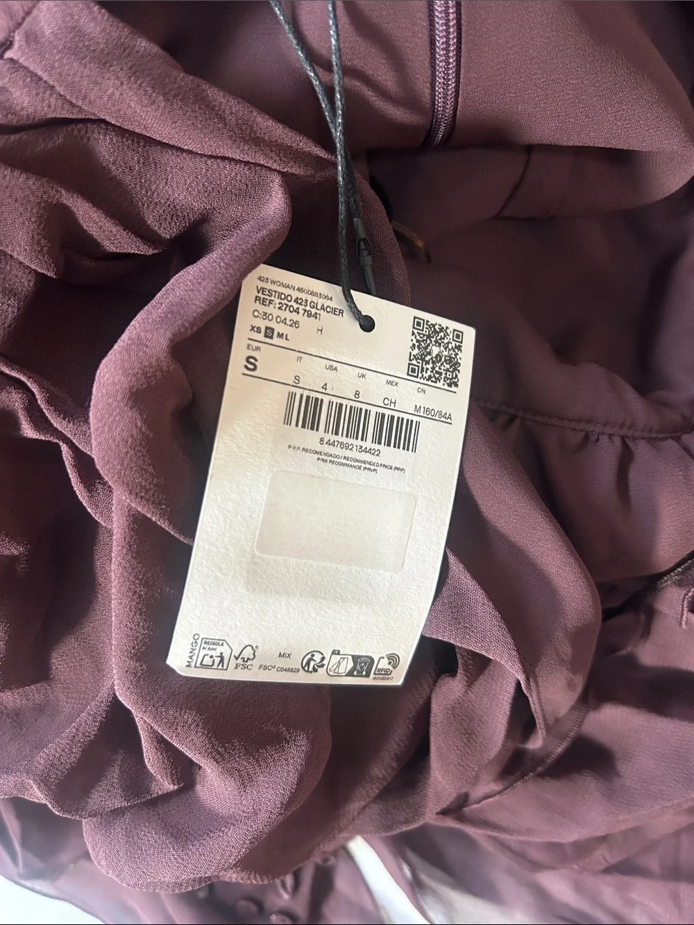 NWT (size small) MANGO HALTER DRESS WITH RUFFLES - Picture 6 of 9